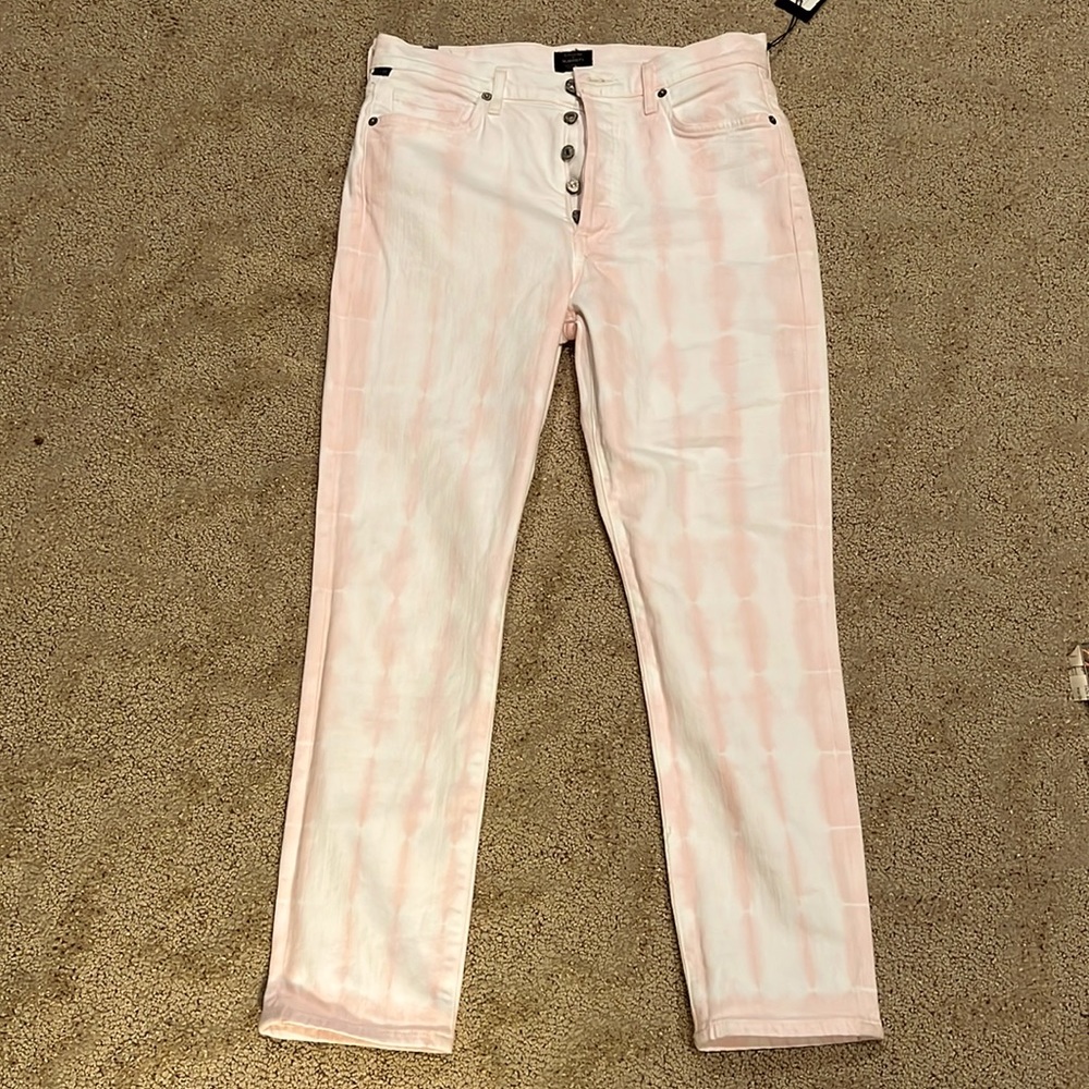 Citizens of Humanity pink/white tie-dye jeans; NWT, 29